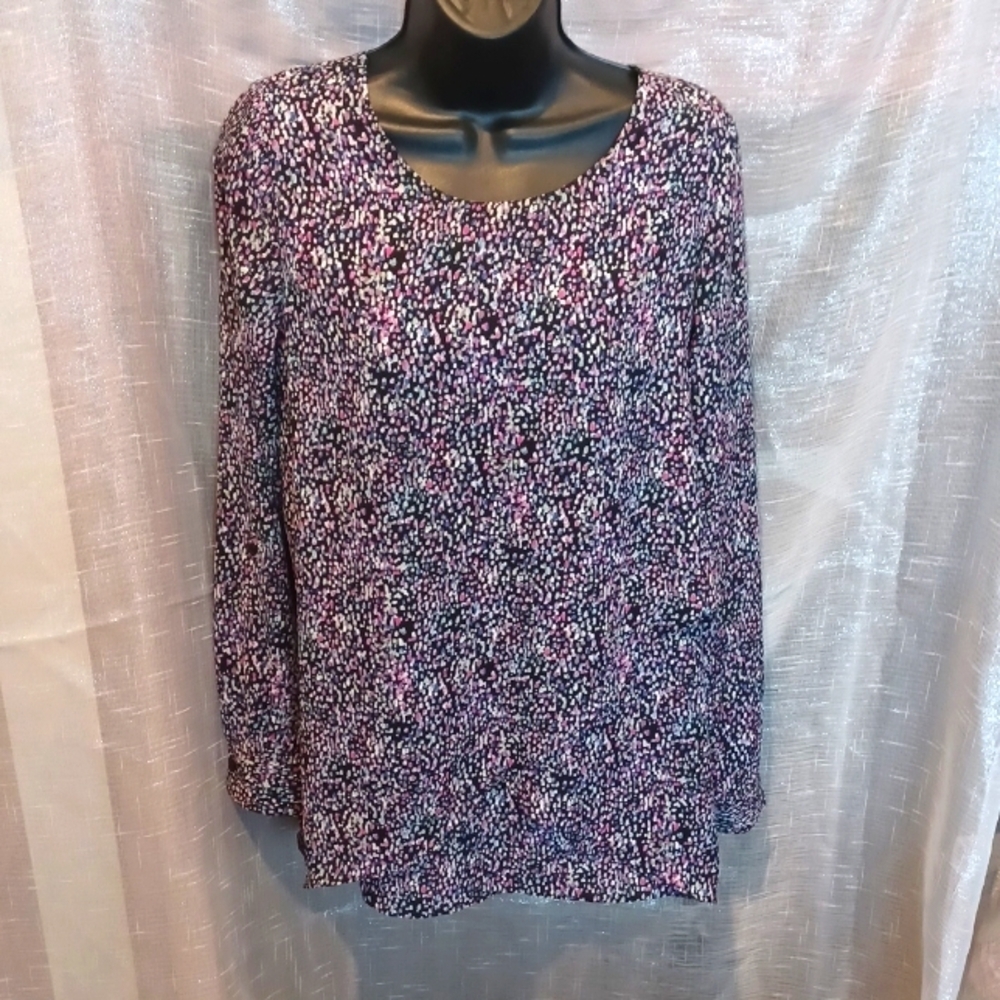 The Limited Business Casual Tiered Hi Low Hem Flowy Blouse Sz M